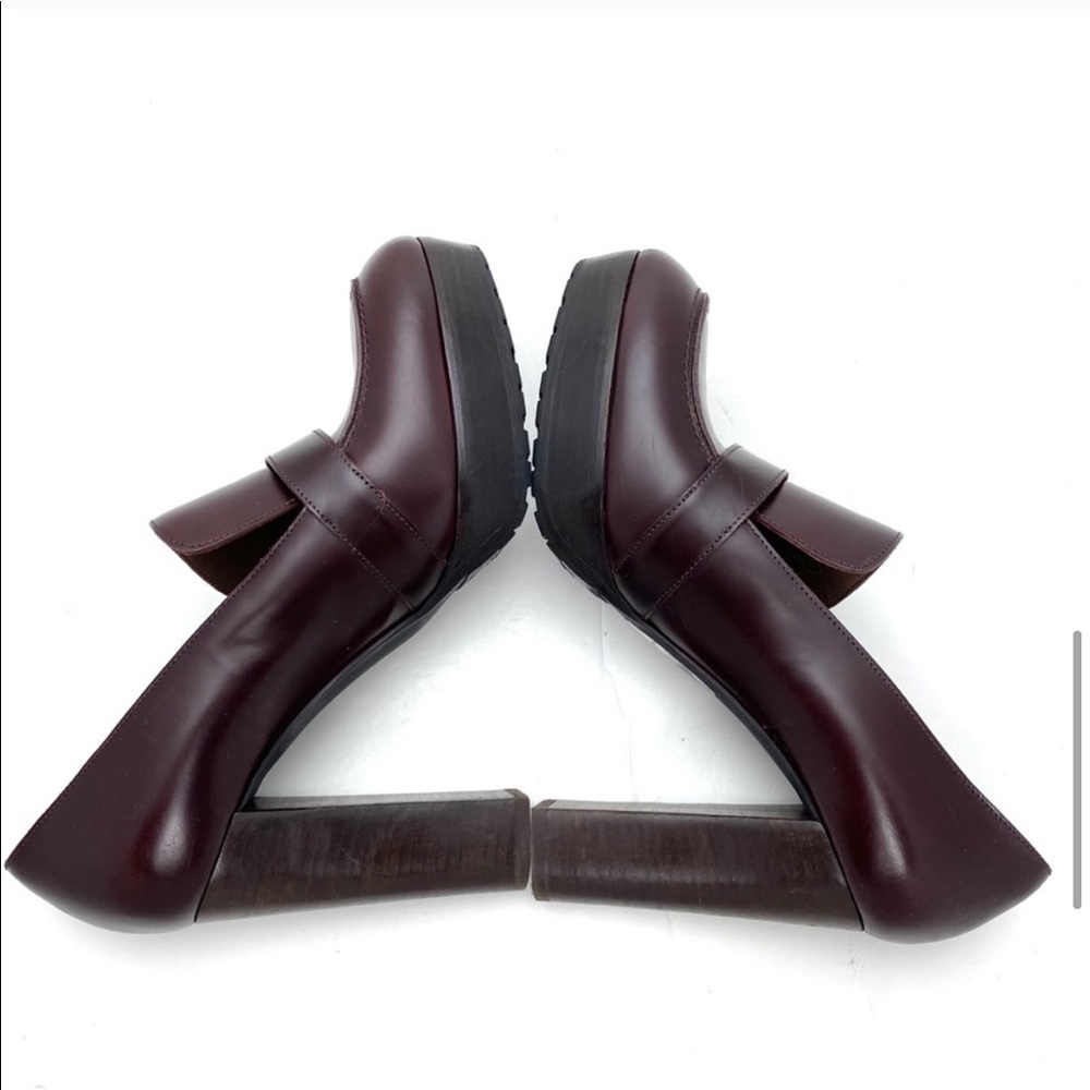 Marni Platform Pumps Burgundy w/ Gold Buckle - Picture 8 of 12